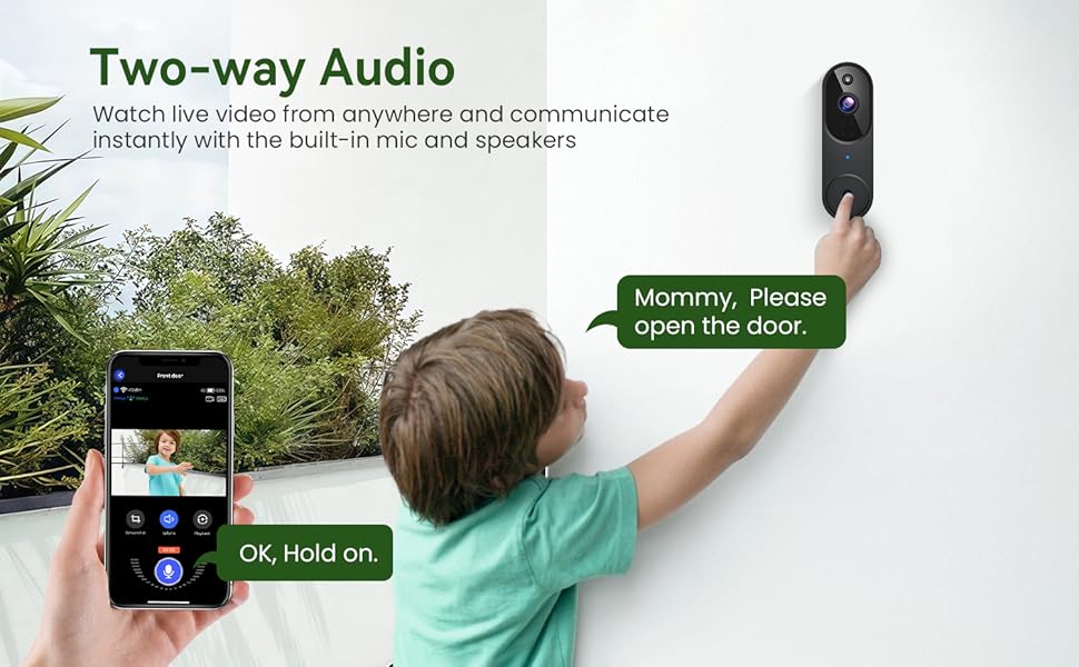Wireless doorbell camera Two-way Talk