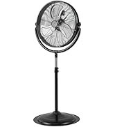 ARLIME 20" High Velocity Pedestal Fan, Industrial Oscillating Standing Fan w/3 Speeds, 360° Tilt ...