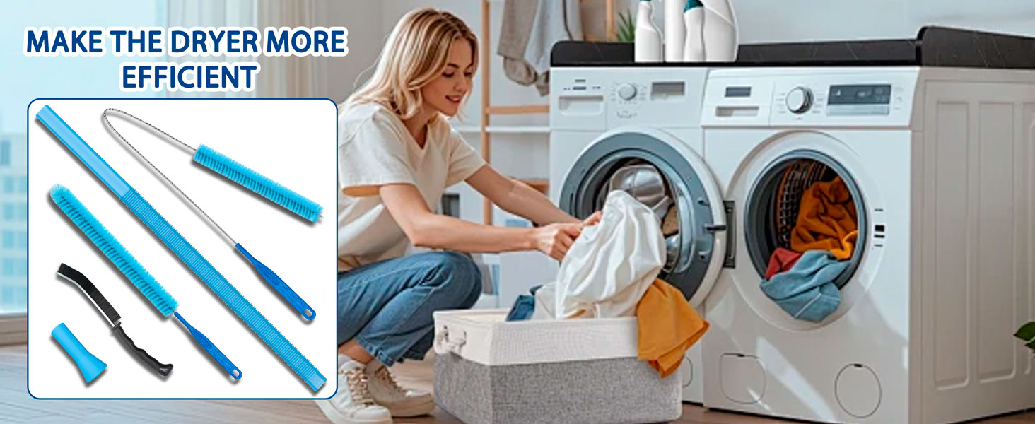 Dryer Vent Cleaner Kit with Flexible Vacuum Hose Attachment