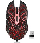 VEGCOO C12 Wireless Gaming Mouse,Rechargeable Mice Silent Click Cordless Mouse with 6 Buttons PC ...