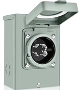 PAULINN 30A Generator Power Inlet Box NEMA 3R Generator Outlet Box for Outdoor Receptacle, 4 Pron...