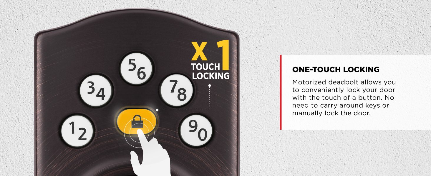 Kwikset powerbolt 240 one touch locking motorized deadbolt lock button press no keys convenient
