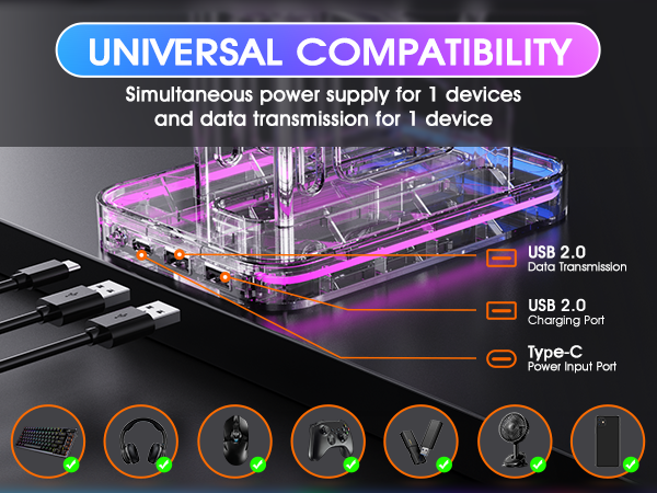 RGB Gaming Headphones with 2 USB Charging Ports