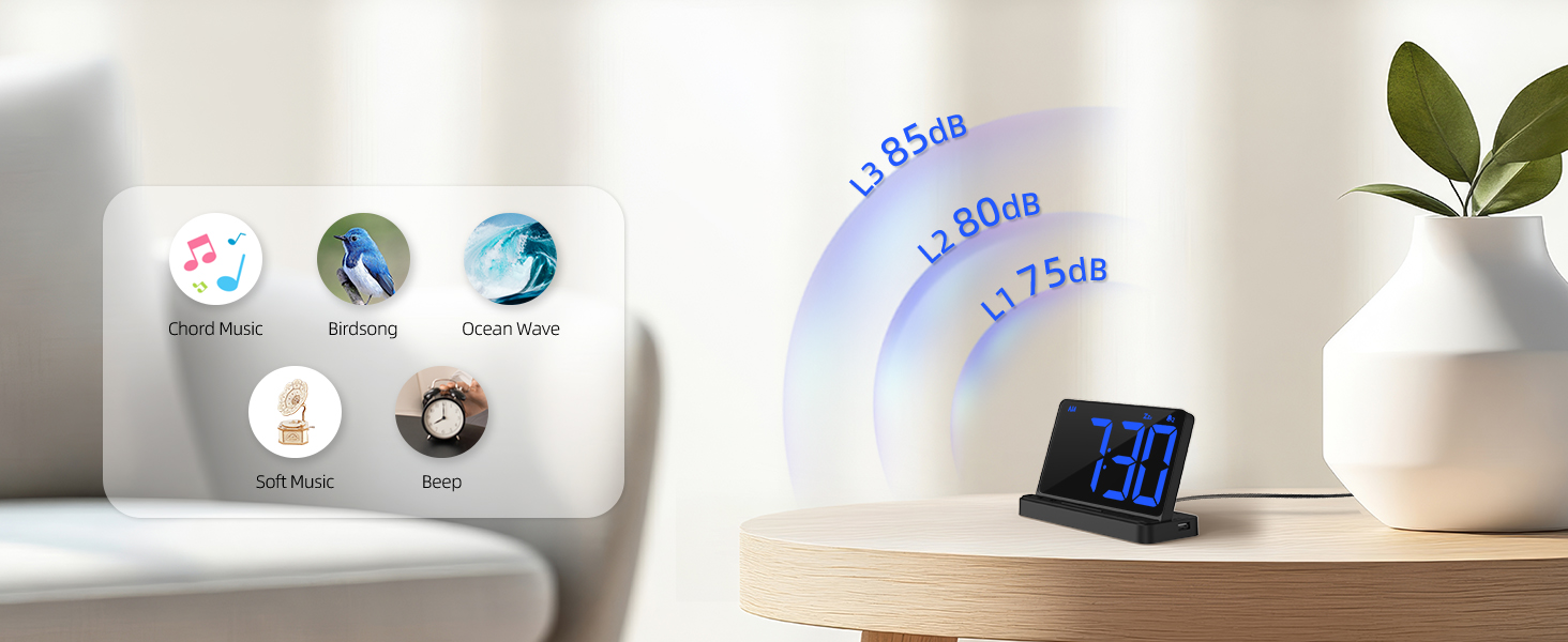 3 Levels Volume and 5 Natural Sounds