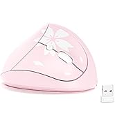 Mytrix Sakura Cherry Pink Wireless Ergonomic Vertical Mouse, 2.4GHz Optical Ergo Mouse with 800/1...