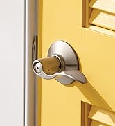Schlage Accent Door Lever, Bed &amp;amp; Bath Privacy Lock in Satin Nickel Finish on exterior door