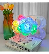 VIPMOON LED Rose Flower String Lights, 6.6ft 20LED Indoor Fairy String Lights Battery Operated fo...