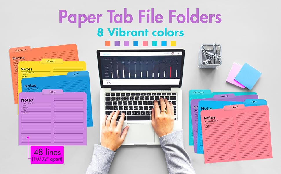 Paper Tab File Folders