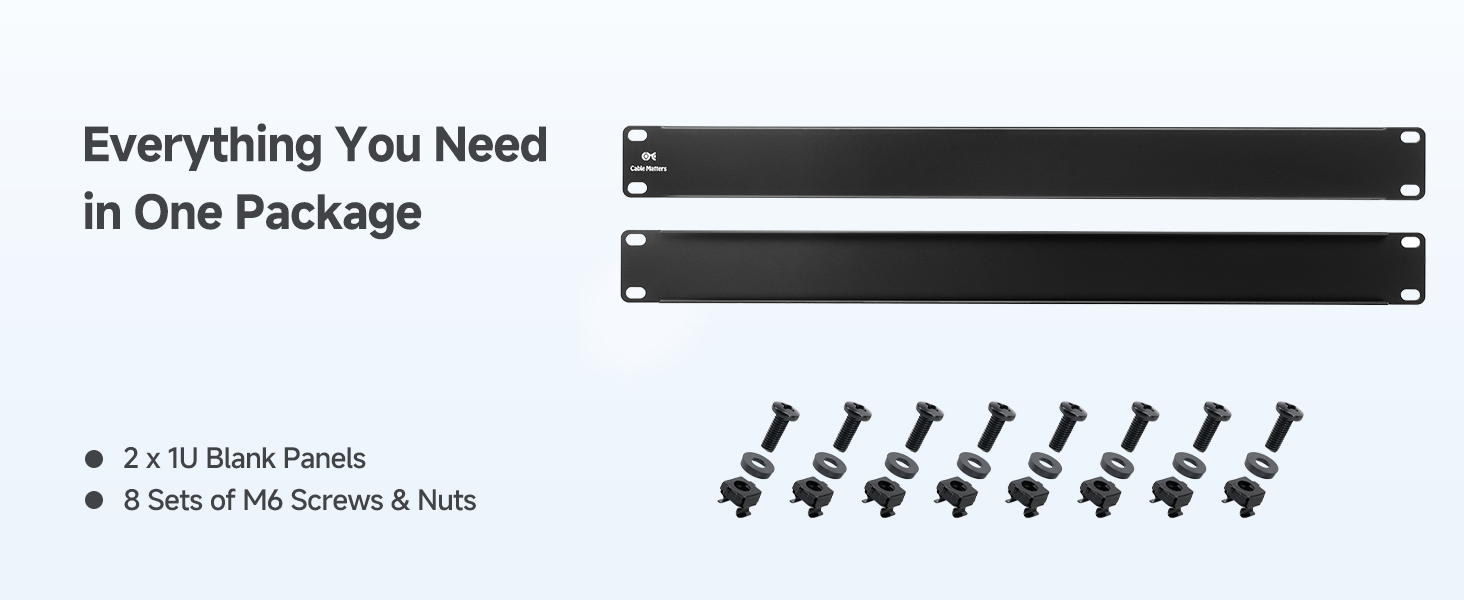 Cost-Effective 2-Pack 1U Blank Panels for Network Racks