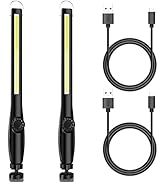 LED Work Light, XTAUTO 600LM Rechargeable COB Work Light 2200mAh, Portable Flashlight Worklight I...