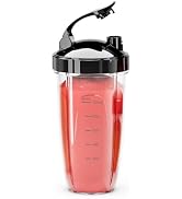 Nahida 37oz Blender Cup with To-go Lip, Blender Cups Replacement Parts, Smoothie Cup with Lid and...