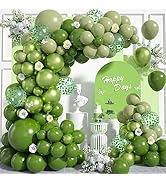Green Shades Balloon Arch Garland Kit, 102Pcs 18/12/10/5 Inch Sage Green Balloons Metallic Green ...