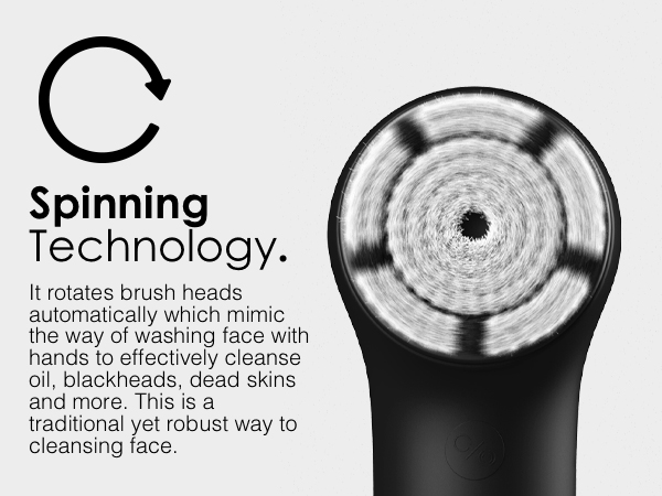 Spin face scrubber facial cleansing brush