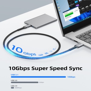 10 gbps data transfer usb c cable