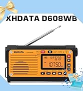 XHDATA D608WB Emergency Radio Hand Crank Weather Radio FM/AM/SW/NOAA Alert Portable Radio, Blueto...