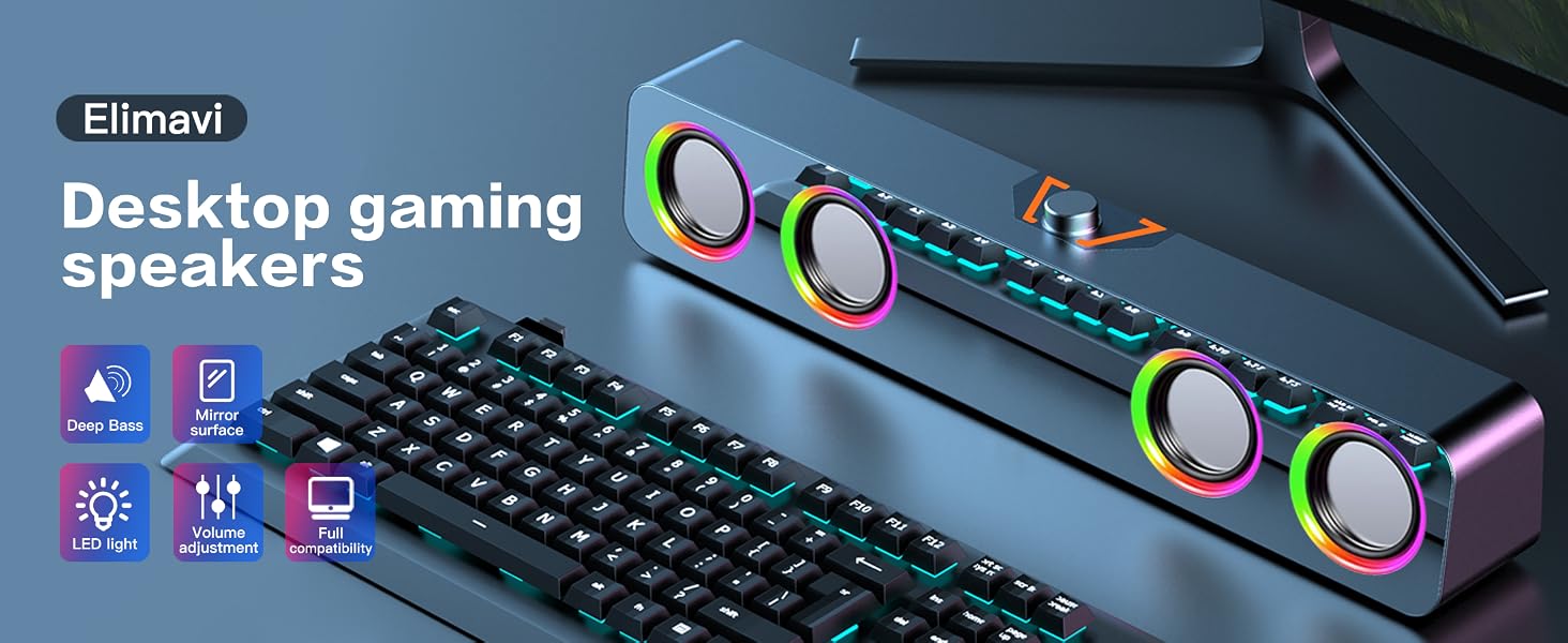 Desktop speakers for gaming, designed for placement on your computer desk
