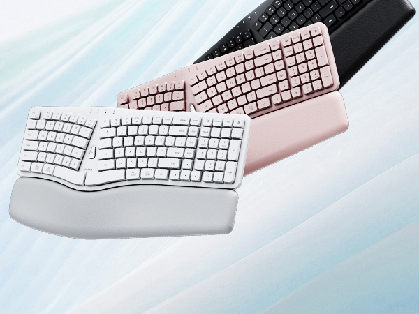 Ergonomic Keyboard Wired Split Design Palm Rest Volcano Keycaps Natural Typing Type C USB Plug