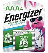 Energizer Power Plus Rechargeable AAA Batteries (4 Pack), 800mAh Triple A Batteries