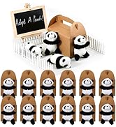 BROWNKNOT Adopt A Panda Party Favors Mini Plush Stuffed Animals Set with 12 Plush Panda Mini Fenc...
