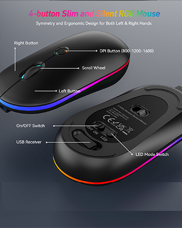 slim 4-button and RGB mouse