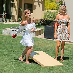 wood natural cornhole
