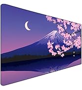 Large Extended Gaming Mouse Pad with Stitched Edges, Non-Slip Waterproof Rubber Base Mouse Pad fo...