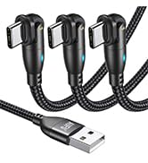 AUFU USB C Cable 6ft(3Pack-6.6ft/6.6ft/6.6ft), 180° Rotation USB to USB C Cable/3A USB-C Fast Cha...