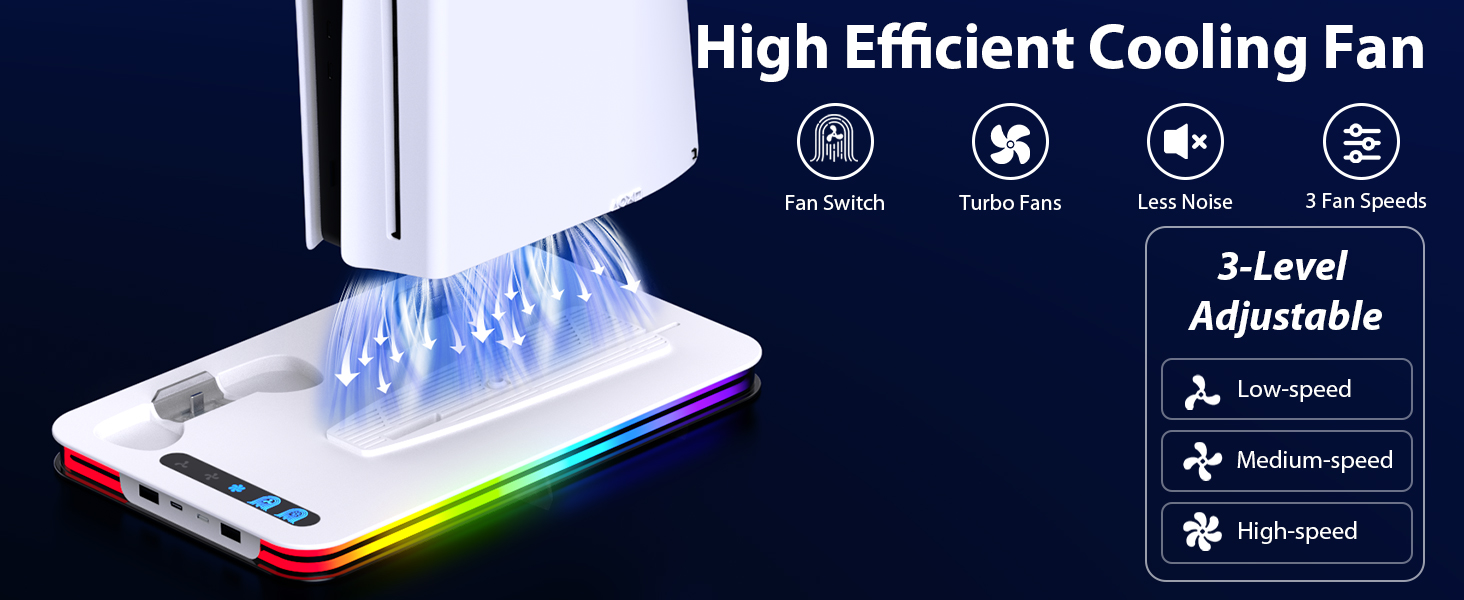 PS5 Cooling Station for PS5/Slim/Pro PS5/Slim/Pro Stand and Cooling Station