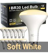 TJOY 12 Pack BR30 Led Bulb 65W Equivalent, Dimmable LED Flood Light Indoor, E26 Base, 2700K Warm ...
