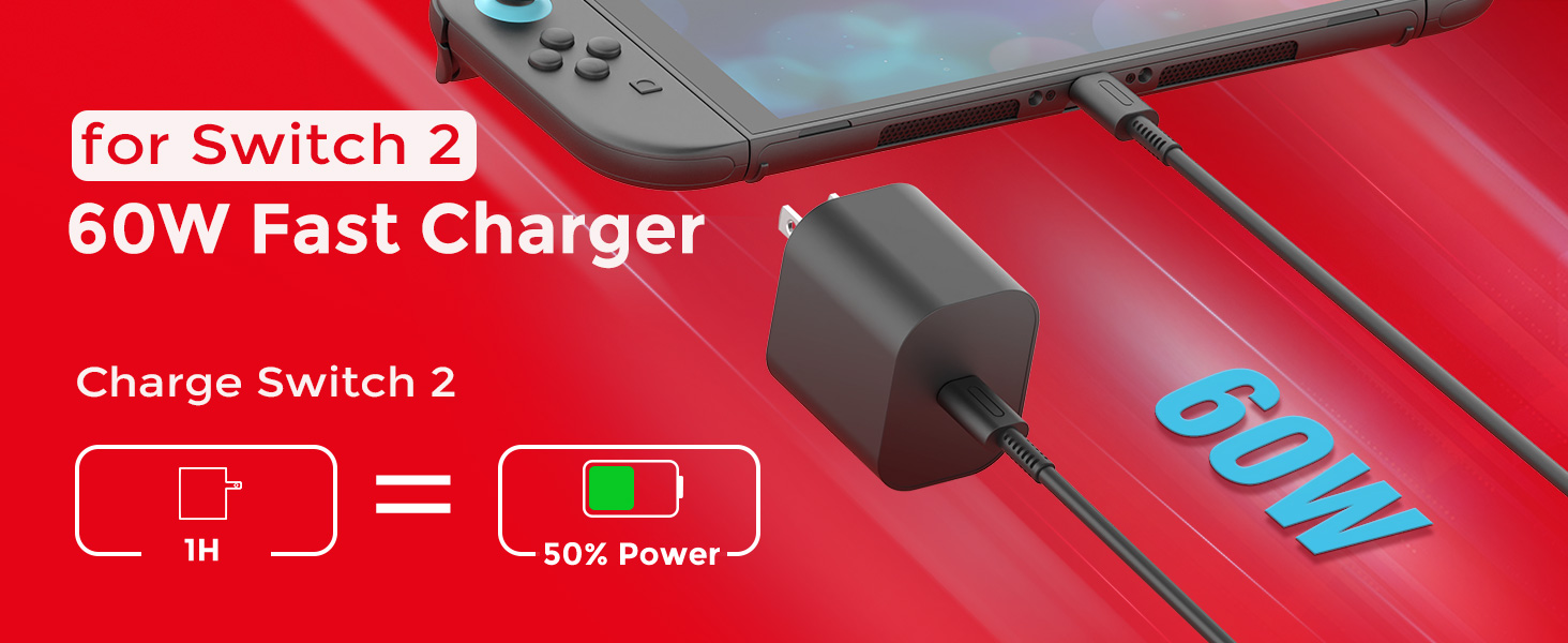 60W Fast Charger for Switch 2