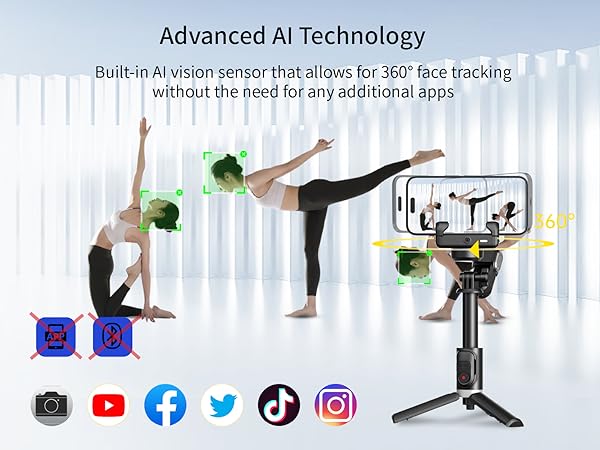 gimbal stabilizer for iphone gimbal tripod for cell phone selfie stick tripod