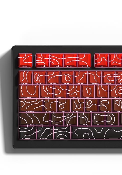 Double Shot PBT keycaps 119 Keys Set White Topographic Shine Through keycaps Cherry Profile Key caps