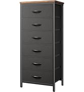 Huuger 6 Drawer Dresser for Bedroom, Tall Dresser &amp; Chests of Drawers, Fabric Dresser for Closet,...