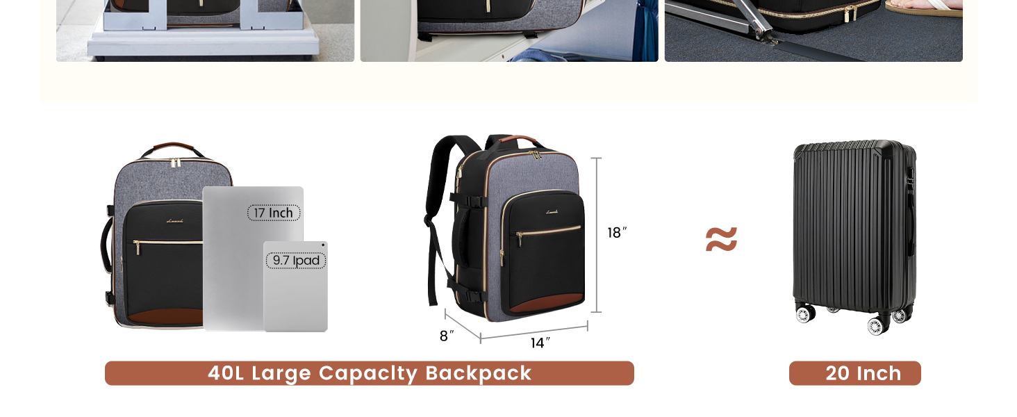 LOVEVOOK 40L Large Backpack