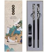2 Pairs Reusable Stainless Steel Chopsticks, Laser-Engraved Non-Slip Grip, Dishwasher Safe, Japan...