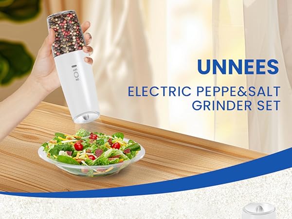 UNNEES Electric Peppe&amp;Salt Grinder Set