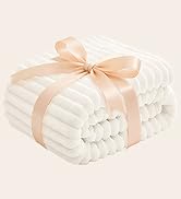 BEDELITE Fleece Throw Blanket for Couch - 300GSM Soft &amp; Warm Fluffy Cream White Blanket, Decorati...