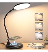 Sailstar Desk Lamp for Home Office, Small Desk Lamp with Wireless Charger, Dimmable 3 Color Modes...