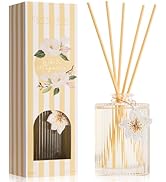 COCORRÍNA Reed Diffuser Set, 6.09 fl oz White Magnolia Oil Diffuser with 8 Reed Sticks, Long-Last...