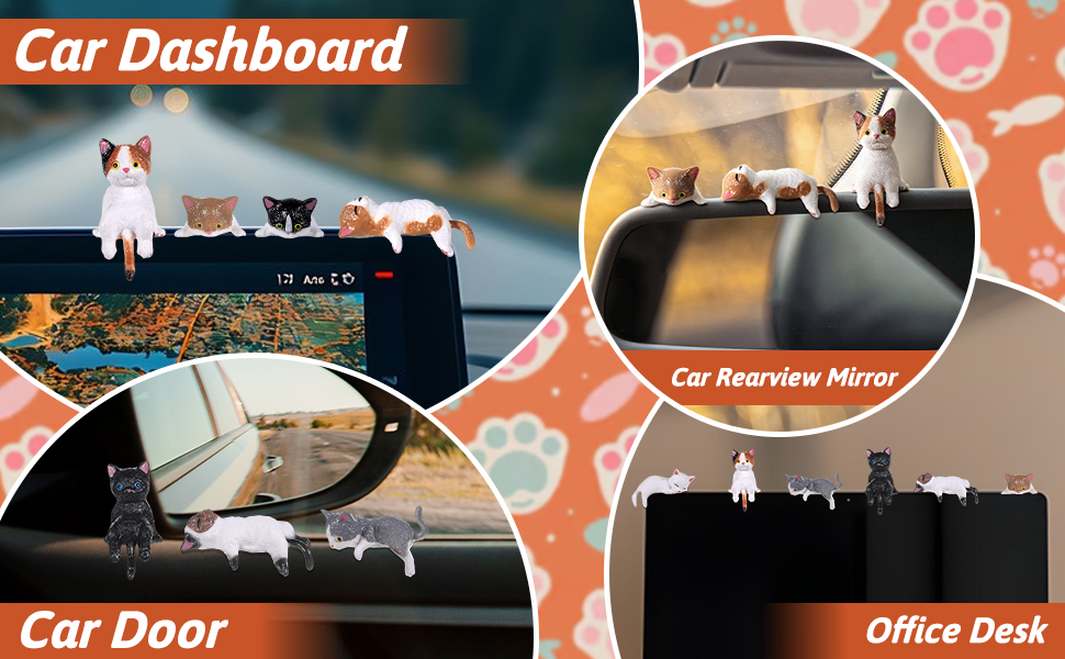 Cute Cat Fingurine Computer Monitor Decor