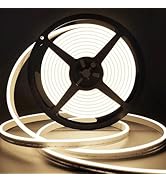 Lamomo LED Neon Lights, 12V Neutral White Dimmable LED Strip Lights, 16.4ft/5m Waterproof LED Neo...