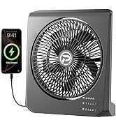 PANERGY 20000mAh Rechargeable Battery Powered Fan - 10" Square Box Fan with 55H Runtime, 4 Speeds...