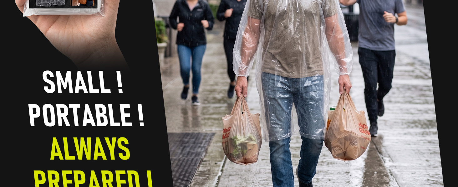 Compact travel poncho, packable and lightweight for hiking and backpacking.
