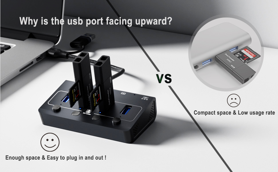 Why is the usb port facing upward