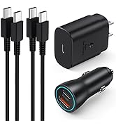 Super Fast Charger Type C Kit, 25W PD PPS USB C Wall/Car Charger Block for Samsung Galaxy S23 S22...