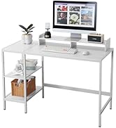 MINOSYS 47-inch Computer Desk with Storage Shelf - Ideal Gaming Desk for Bedrooms, Small Spaces, ...