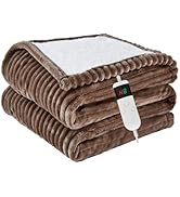 Qieryun Heated Blanket Electric Throw, Soft Flannel Heating Blanket with 8 Hours Auto Off 10 Fast...
