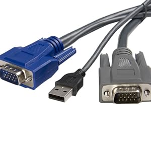 6 ft Ultra-Thin USB VGA 2-in-1 KVM Cable