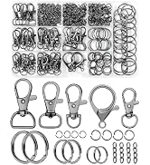 325PCS FIVEIZERO Keychain Making Kit - Keychain Clips with Key Ring, Lobster Claw Clasp, Swivel S...