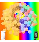 RaThun Globe String Lights,Multicolor 65.6 Feet 150 led 11 Lighting Modes Fairy String Lights wit...